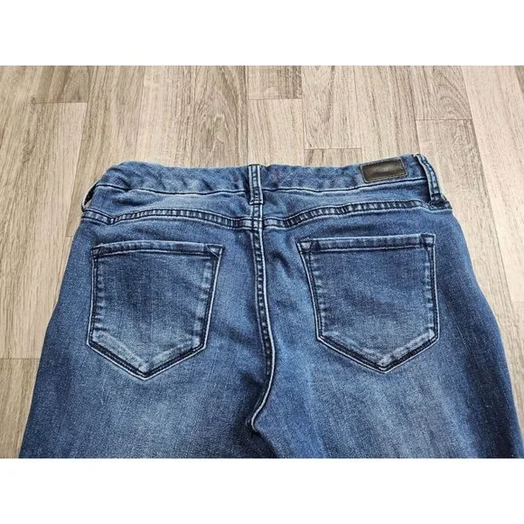 Dear John Women Size 27 Joyrich Comfort Skinny Distressed Embroidered Blue Jeans - Picture 3 of 12